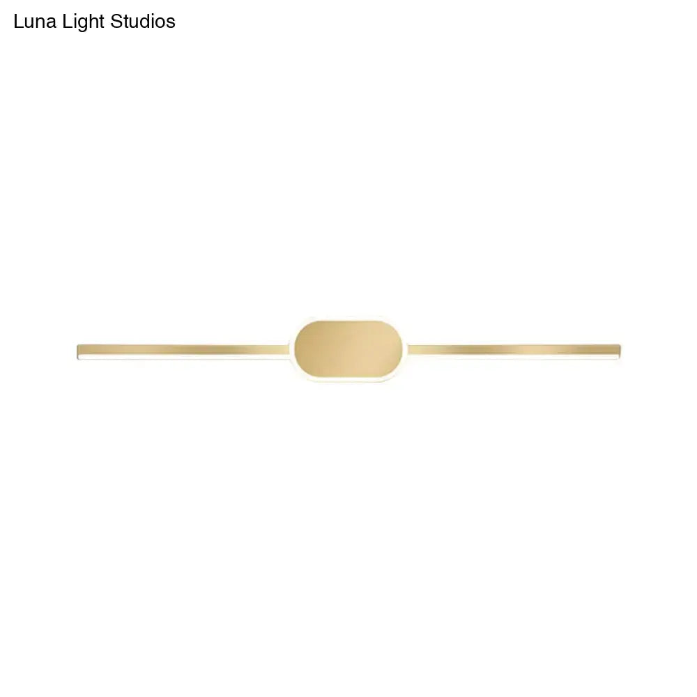 Simple style gold metallic led vanity sconce bedroom wall mounted light