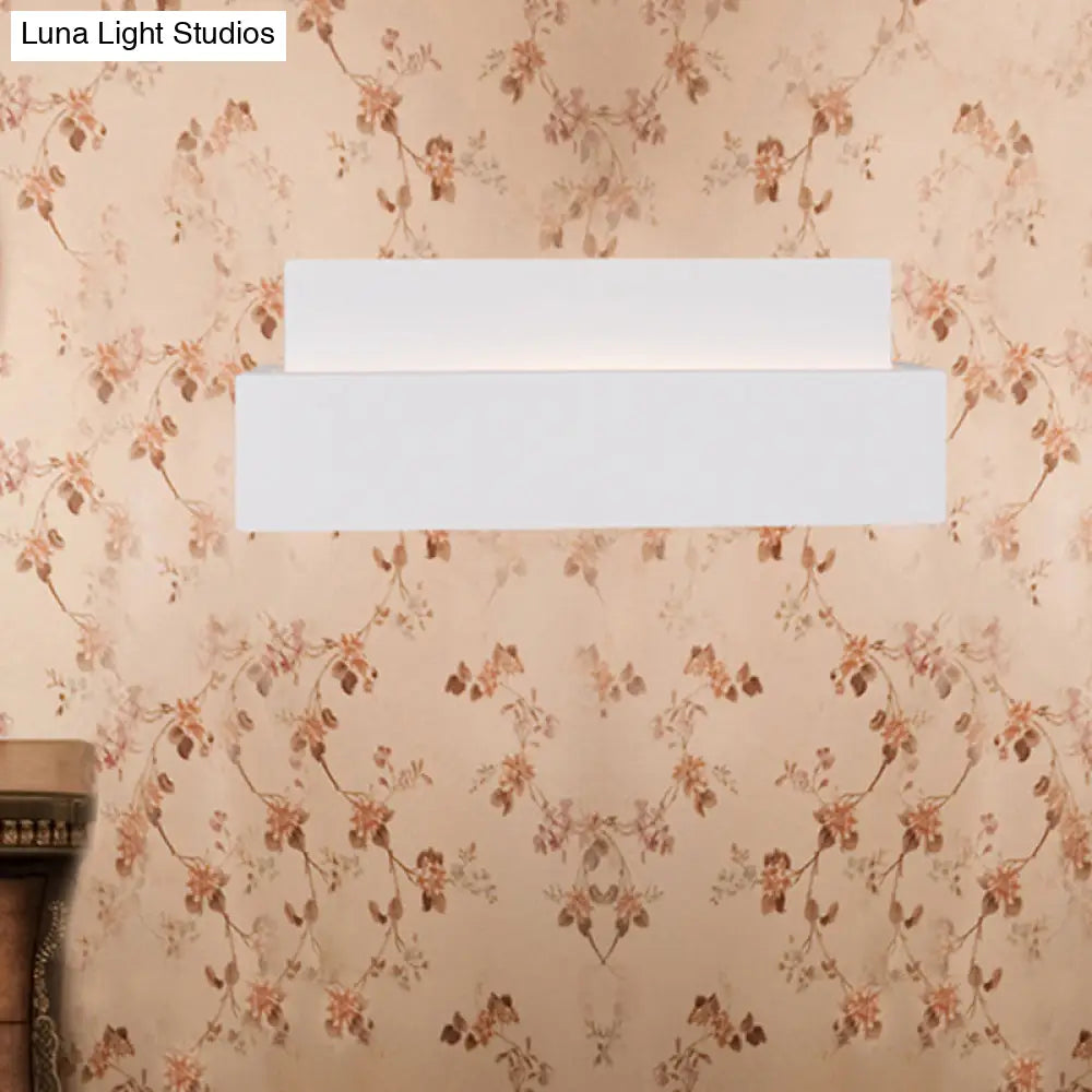 DecorBites™ Simple Style White Rectangular Wall Washer Light for Bedroom - Plaster Wall Mounted Lamp