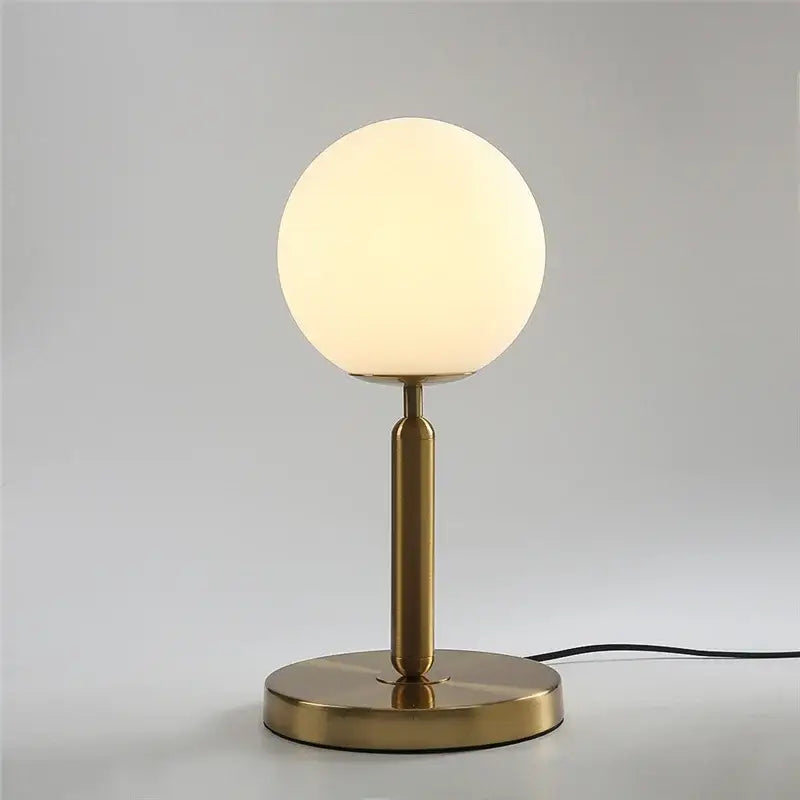 DecorBites™ Glass Ball Table Lamp for Bedroom, LED Desk Light with E27 Bulb