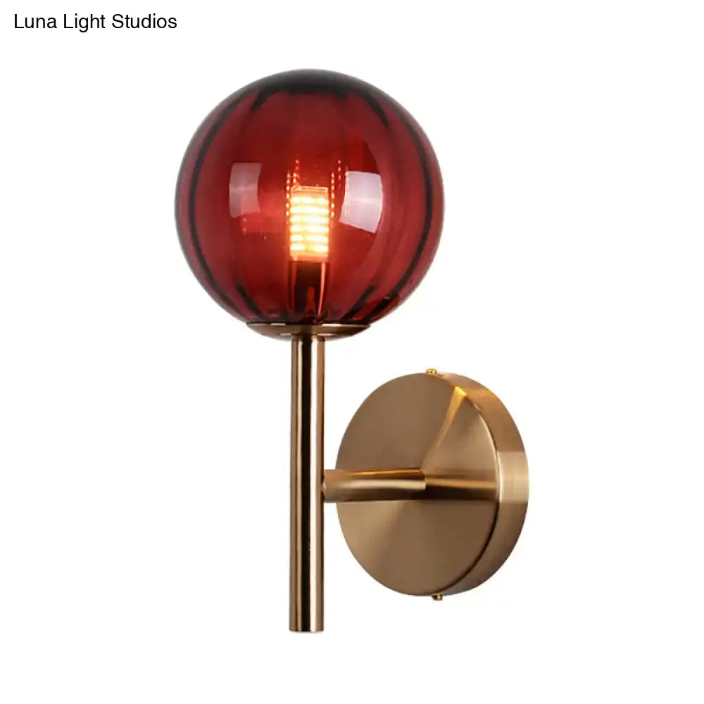 Sleek round wall lighting in red green & amber – bedroom sconce light