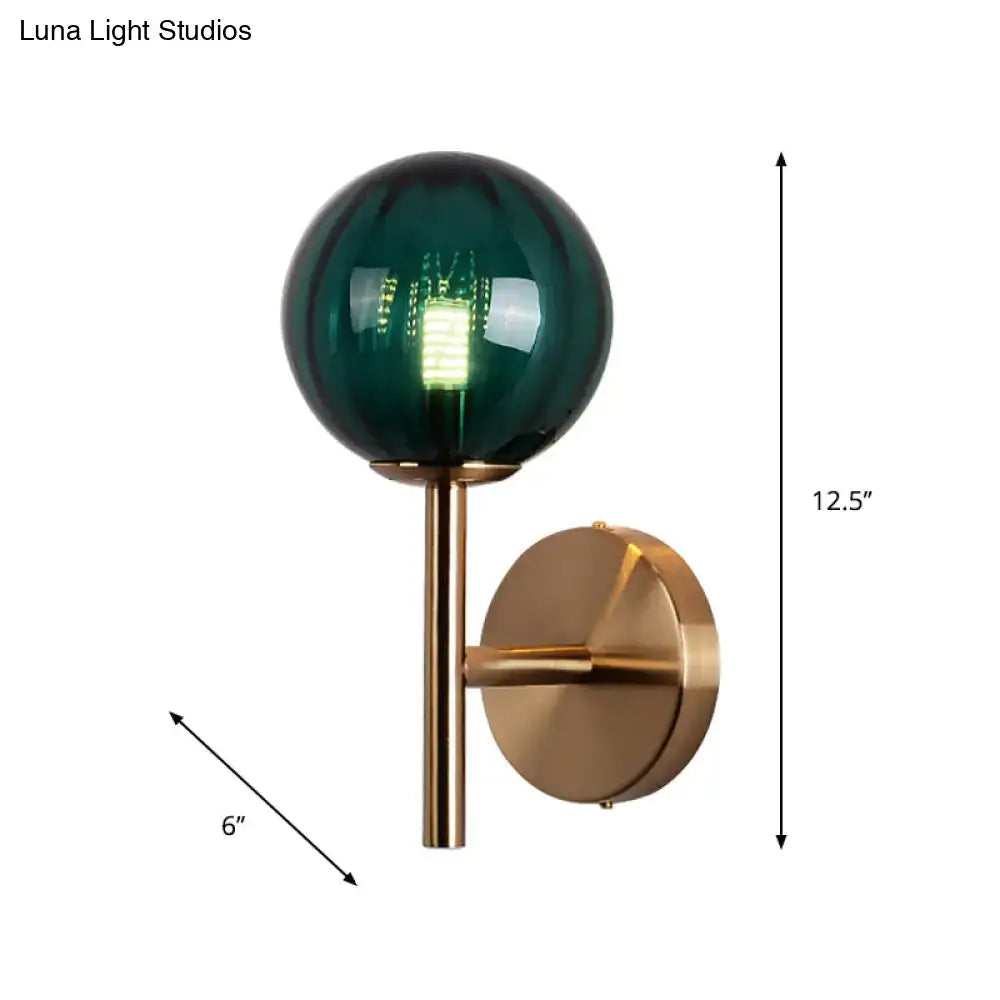 Sleek round wall lighting in red green & amber – bedroom sconce light