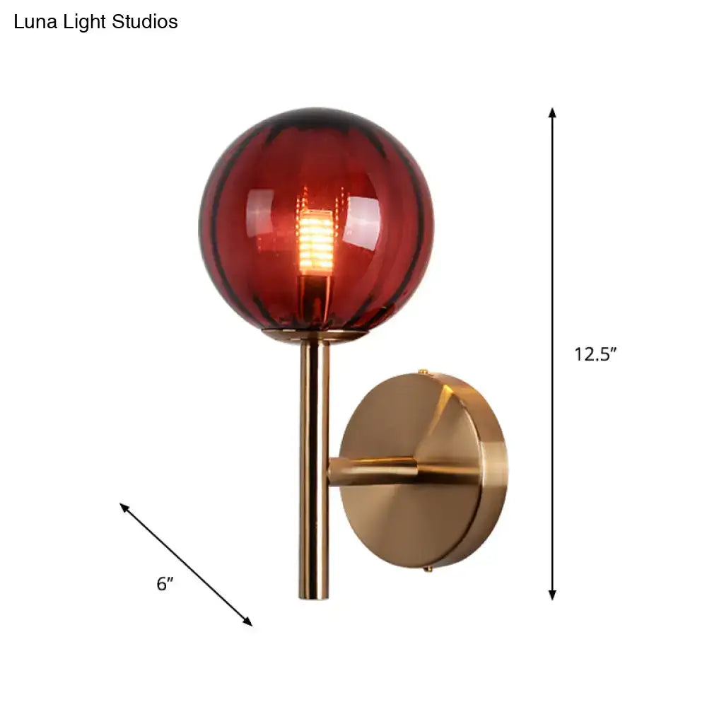 Sleek round wall lighting in red green & amber – bedroom sconce light