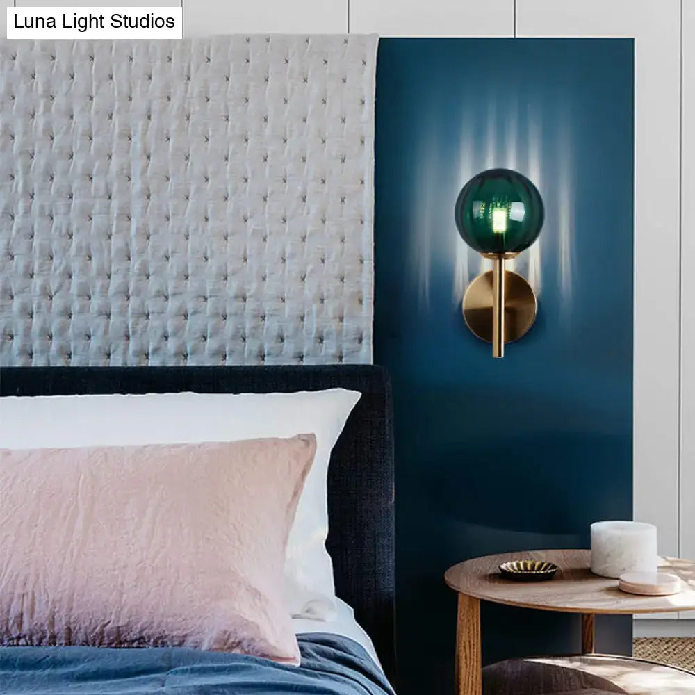 Sleek round wall lighting in red green & amber – bedroom sconce light