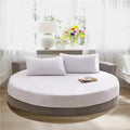 Soft dark gray cotton round bed sheet set bedroom bedding