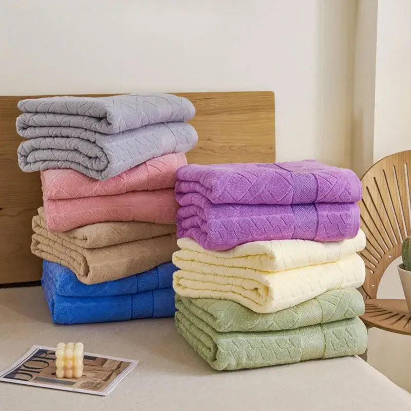 DecorBites™ Cotton Jacquard Towel Blanket for Adult Summer Air Conditioning, Sofa Cover