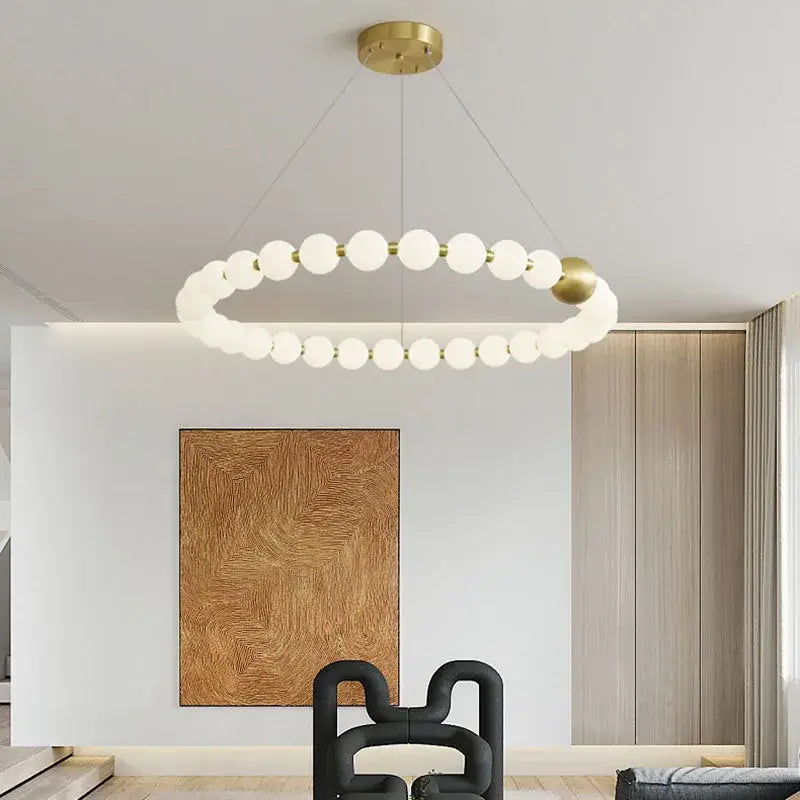 Spiral brass led chandelier with frosted acrylic dining room light
