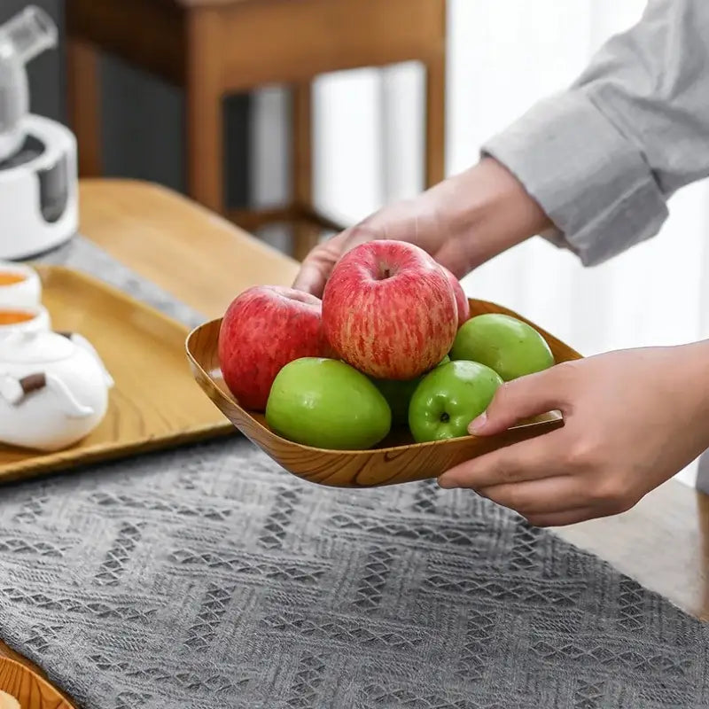 DecorBites™ Imitation Wood Snack Plate Dish Tray for Sushi Breakfast Dried Fruit