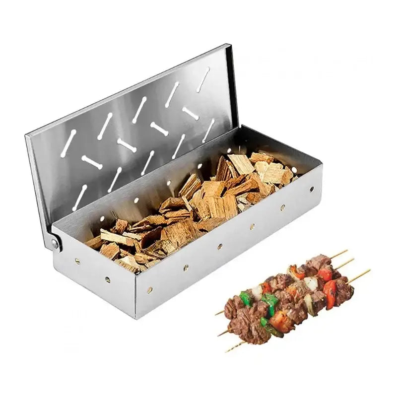 DecorBites™ BBQ Smoker Box Wood Chips for Grill Meat Smoke Flavor Accessory