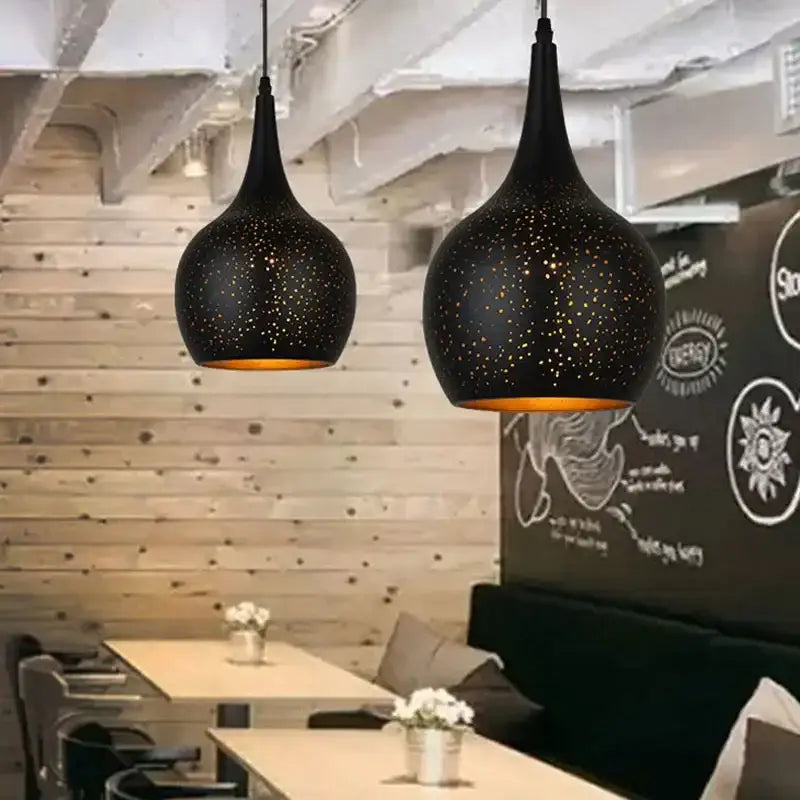 DecorBites™ Black Nordic Industrial Pendant Light Chandelier Retro Decor E27 Dining Kitchen Lamp