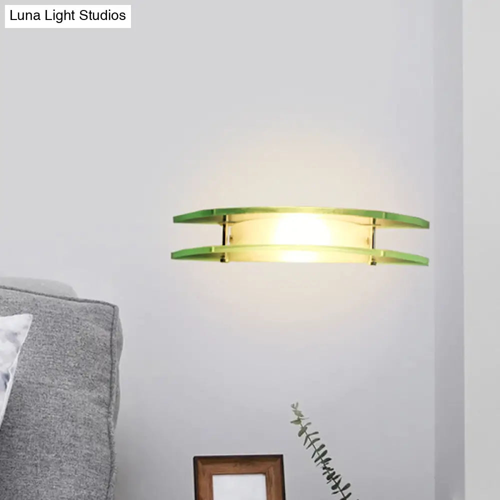 DecorBites™ Stylish Dual Arc Sconce Light with Clear Glass Shade - Bedside Wall Mount Lamp