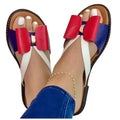 Summer Women Slippers Cute Butterfly-Knot Casual Sandals Lady Slides Flats Slip-On Women Shoes Butterfly Slippers Soft Bottom Comfy Sandals Bathroom Garden Casual Slippers Open-Toe Breathable Travel Shoes