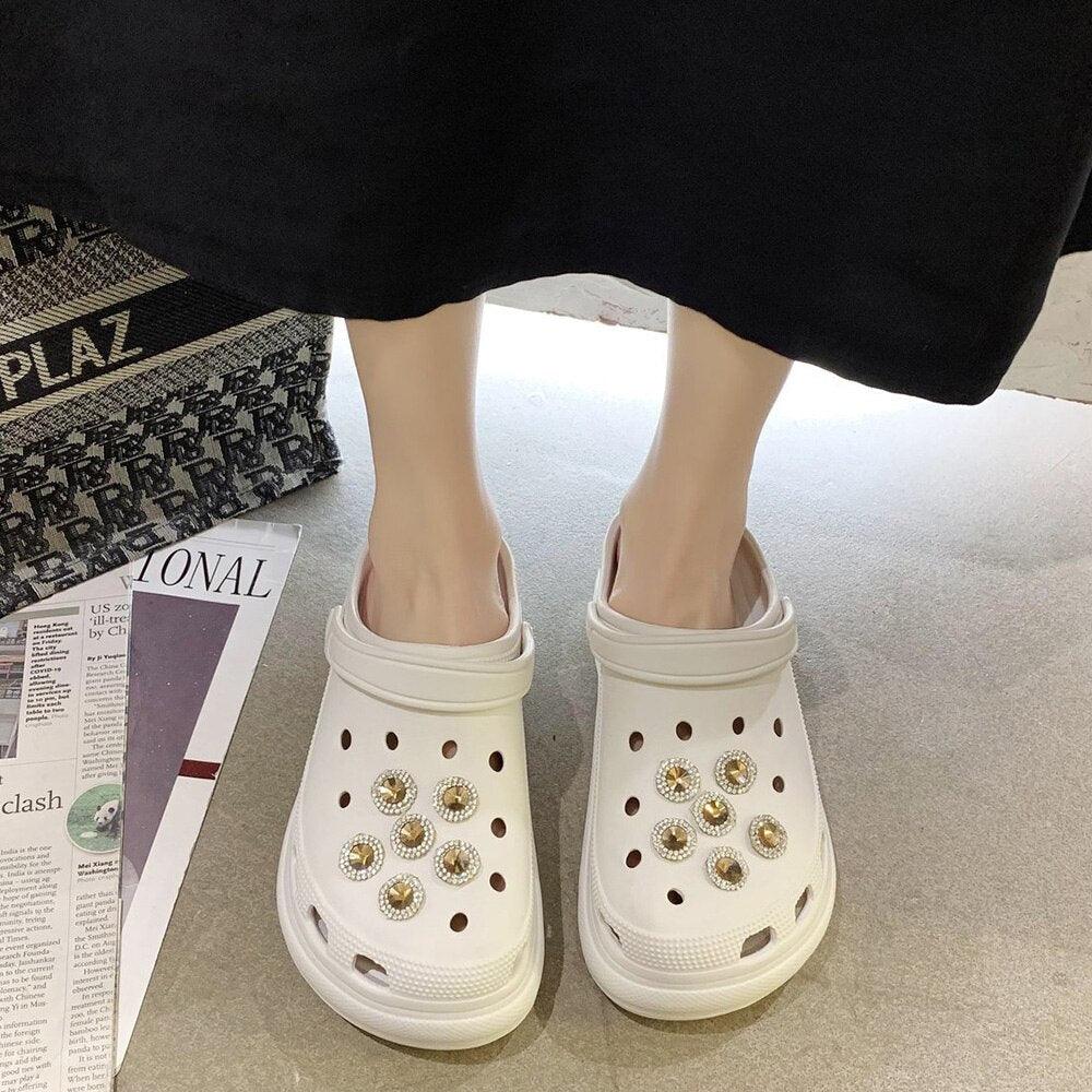 Summer Womens Platform Garden Shoes Clogs Outdoor Beach Slippers Clogs Slippers For Women’s Fashion Comfortable Slip On Slides Shoes For Everyday