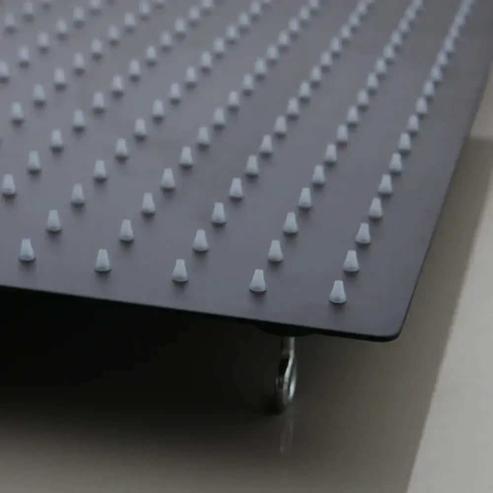 Super slim matte black square rain shower head bathroom fixture