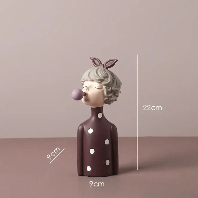 DecorBites™ Bowknot Girl Resin Figurine | Home Room Decor & Wedding Gift