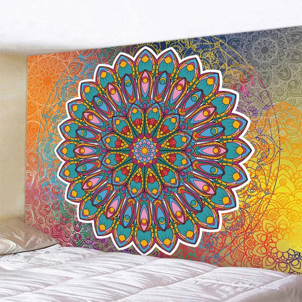 DecorBites™ Indian Mandala Psychedelic Tapestry Wall Hanging for Home Decoration