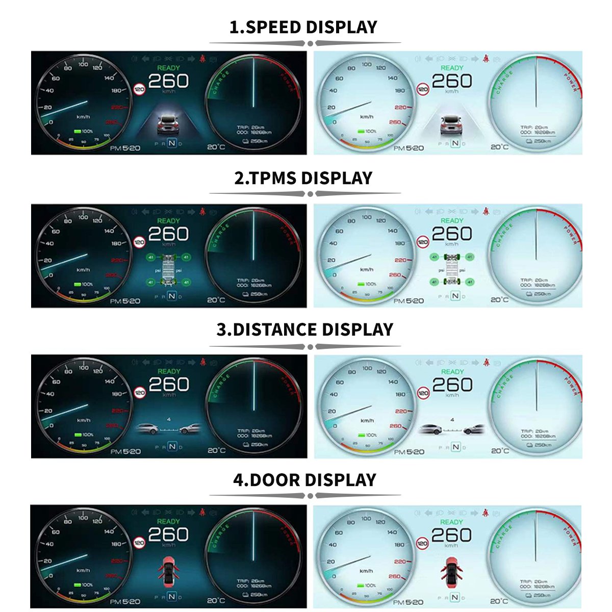 TESERY 9‘’ Carplay Instrument Dashboard Screen Display for Model 3 / Y