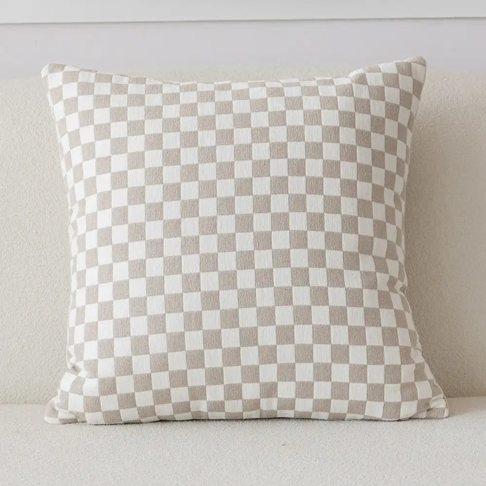 Textured cream & black comfort woolen pillow cover living room