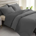 Textured cream & pale yellow pillowcase quilt set bedroom bedding
