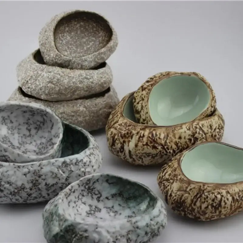 Textured earthy green decorbites ceramic dessert plate dining room