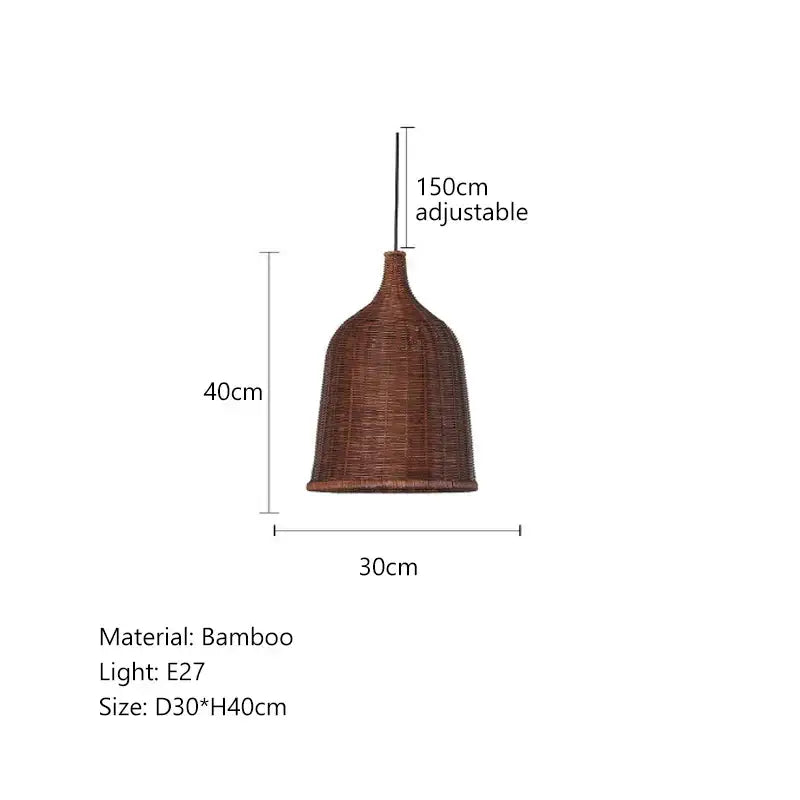 DecorBites™ Bamboo Weaving LED Pendant Lights for Home Decor and Dining Room