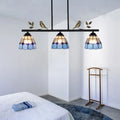 Tiffany blue & purple bird pendant light fixture – kitchen island