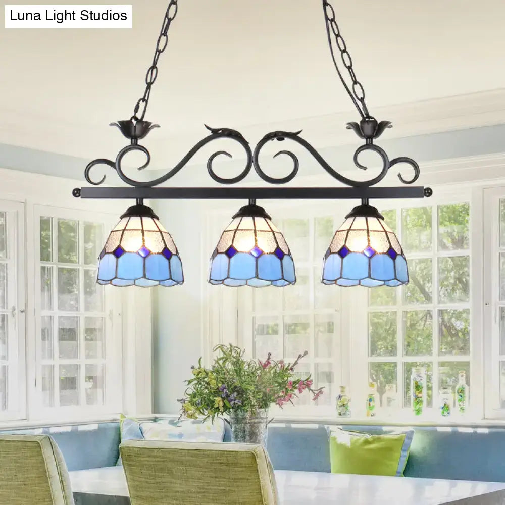 Tiffany blue & purple bird pendant light fixture – kitchen island