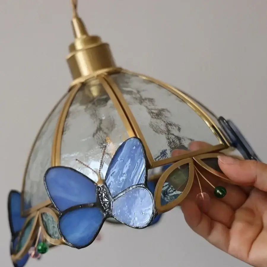 DecorBites™ Tiffany Butterfly Glass Wall Lamp with Adjustable LED Light