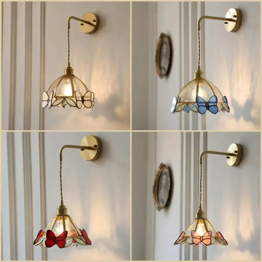 DecorBites™ Tiffany Butterfly Glass Wall Lamp with Adjustable LED Light