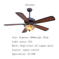 Tiffany stained glass brown wood ceiling fan light living room