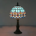 Tiffany stained glass table lamp bedroom blue & pink 110v-120v