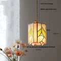 Tiffany style pink & peach butterfly glass flower led pendant lamp bedroom