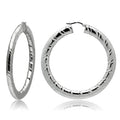 TK415 - High polished (no plating) Stainless Steel Earrings with No Stone