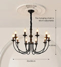 Traditional black metal chandelier 9 light dining room pendant lights