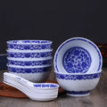 DecorBites™ Blue And White Porcelain Dragon Rice Bowls Set