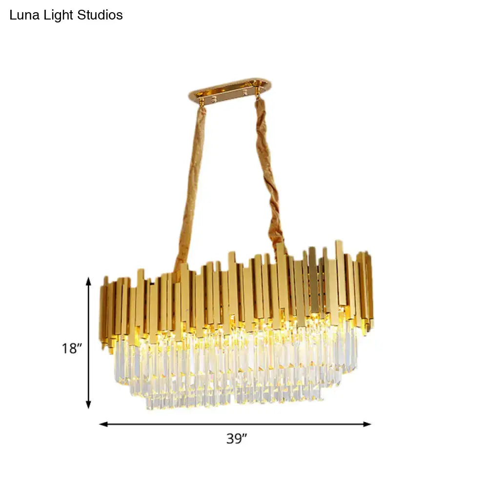 Traditional brass crystal chandelier dining room ceiling light