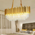 Traditional brass crystal chandelier dining room ceiling light