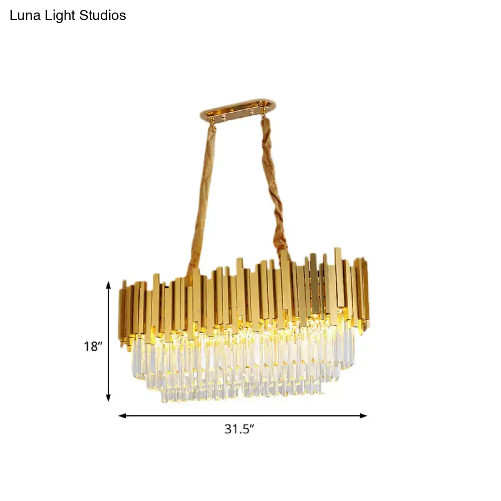 Traditional brass crystal chandelier dining room ceiling light