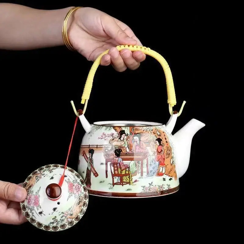 DecorBites™ Blue and White Porcelain Tea Pot Clay Yixing Coffee Teapot Gaiwan Samovar