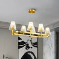 Traditional gold crystal island pendant light dining room