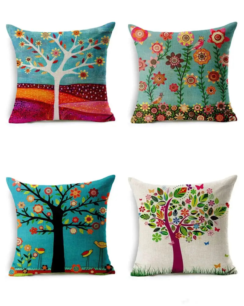Tropical green leaves decorative cushion cover living room home decor