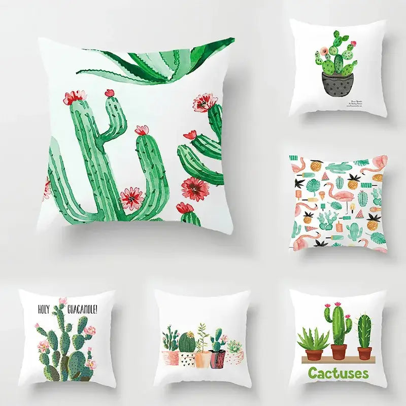 Tropical green leaves decorative cushion cover living room home decor
