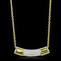 TS452 - Gold+Rhodium 925 Sterling Silver Chain Pendant with AAA Grade CZ  in Clear