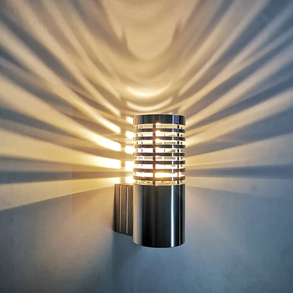 DecorBites™ Tubular Aluminum LED Wall Sconce Kit with Chrome Finish - Modern Design for Parties - Vibrant Blue/Yellow/Red Light