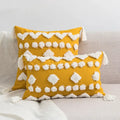 DecorBites™ Boho Style Tufted Tassels Yellow Cushion Cover for Home Decor