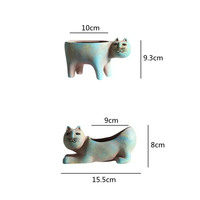 DecorBites™ Cat Succulent Plant Pot - Cute Cartoon Animal Design for Home Decor