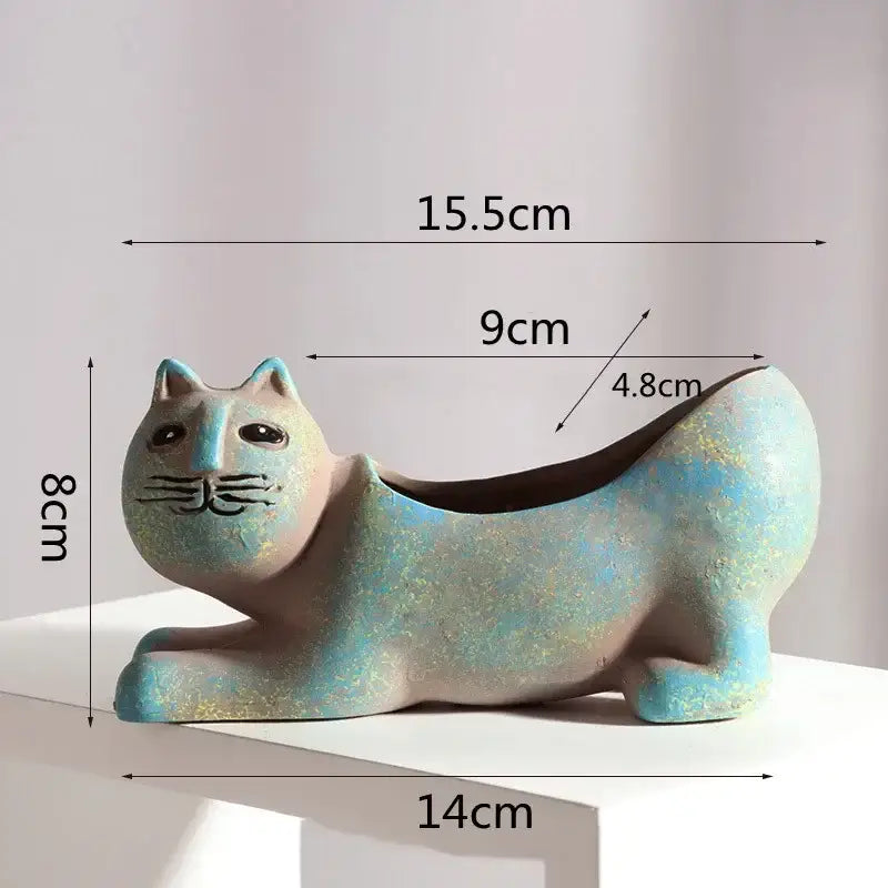DecorBites™ Cat Succulent Plant Pot - Cute Cartoon Animal Design for Home Decor