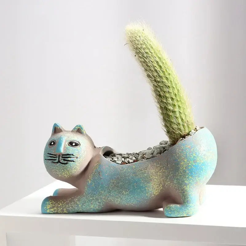 DecorBites™ Cat Succulent Plant Pot - Cute Cartoon Animal Design for Home Decor