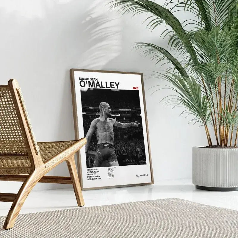 Set of 9 black and white ufc canvas print gym wall decor
