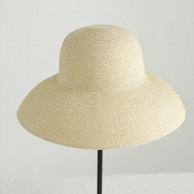 Unique Vintage Handmade Women Summer Hat Stylish Design Women's Summer Hat  Beach Holiday Foldable Comfortable Hat For Summer Portable Luxury Female Wide Hat Solid Color