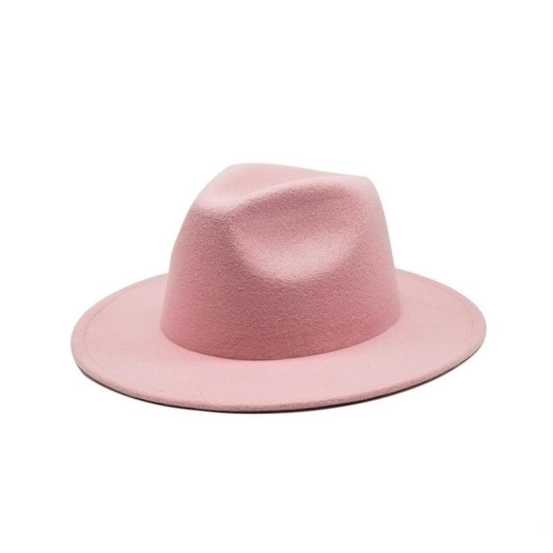 Unisex Autumn Winter Women's Hat Fedoras Big Brim Hats For Women Elegant Fedoras Warm Ladies Girls Hat Vintage Style Luxury Hat 56-58cm